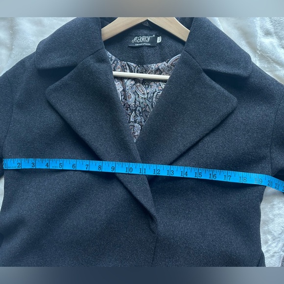 Wool coat long Heather Dark Gray women’s winter - Picture 5 of 15